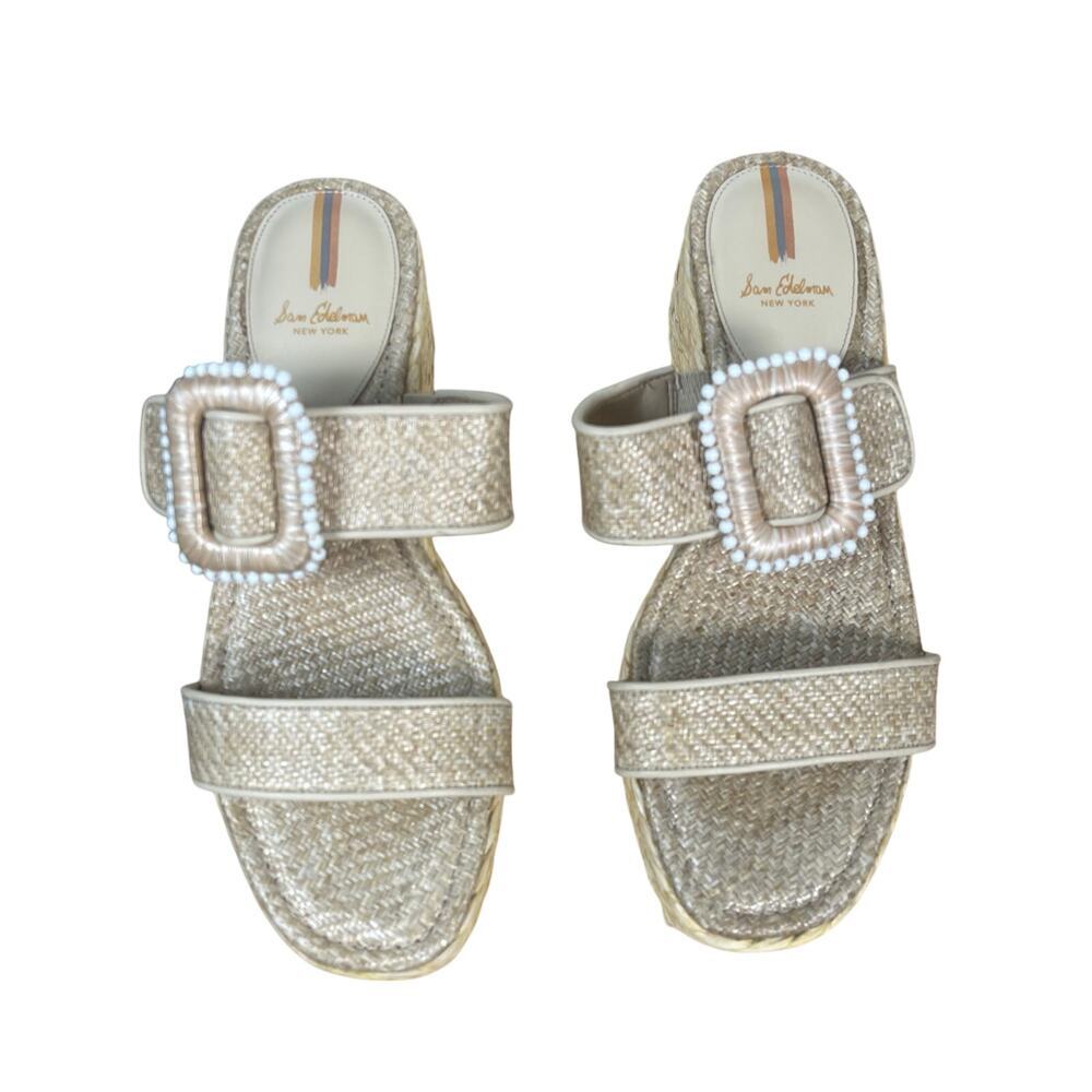 Sam Edelman Chase Espadrille Wedge Platform Sandal Buckle Size 9 - Picture 7 of 9